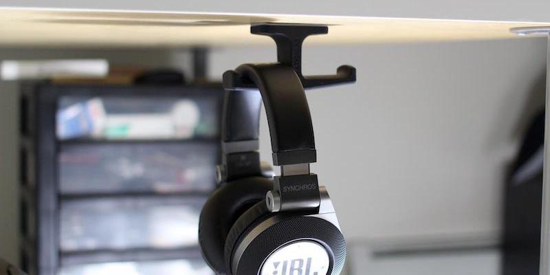 under desk headphone hanger idea