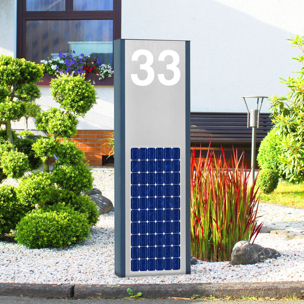 Led Hausnummer gefertigt nach Kundenwunsch mit Solar 