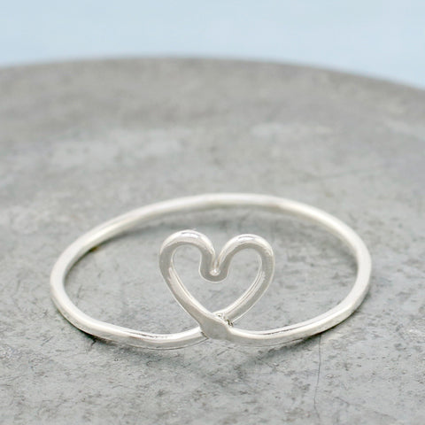 skinny heart ring