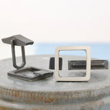 Geometric square frame cufflinks