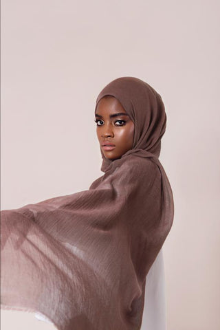 soft brown cashmere hijab