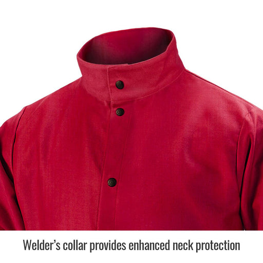 Black Stallion TruGuard 200 FR Cotton Welding Jacket, Red - FR9-30C