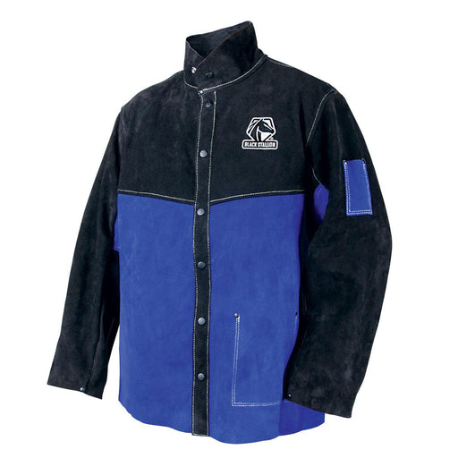 Black Stallion Color Block Leather Welding Jacket - JL1030-BB