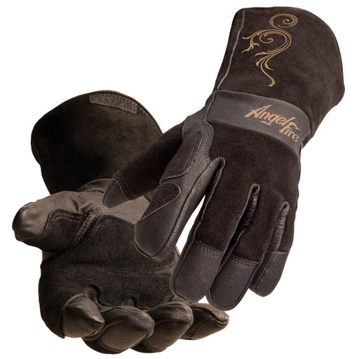 BSX AngelFire Women's Stick/MIG Welding Gloves Black w Flourish - LS50