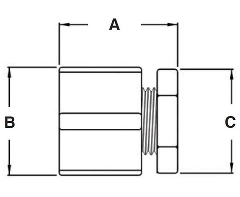 3-Piece Zinc die-cast Coupling Rigid IMC Diagram