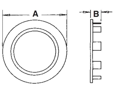 Snap-in Blanks Plated steel for Knockouts 1/2" to 2" diagram