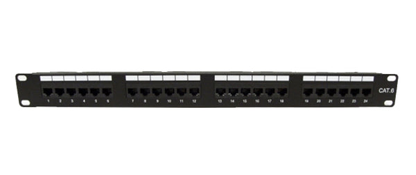 CAT6 Patch Panel, 24 Port, 1U Rack Mount