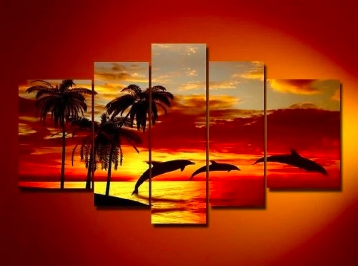 Landscape Sunrise Paintings, Sunrise Paintings, Acrylic Sunrise Painting, Canvas Sunrise Art