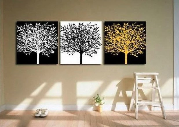 Tree Paintings, Canvas Tree Painting, Acrylic Tree Painting, Wall Art Paintings, Black and White Tree Paintings, Bedroom Wall Art, Colorful Tree Paintings