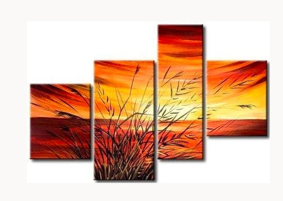 Canvas Sunrise Painting, Sunrise Paintings, Landscape Sunrise Paintings, Acrylic Sunrise Painting