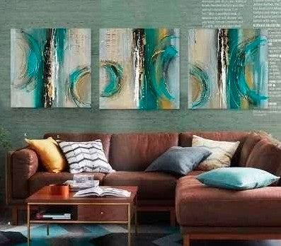 Abstract Art Painting, Large Oil Painting, Canvas Wall Art Sets, 3 Piece Canvas Painting, Large Painting