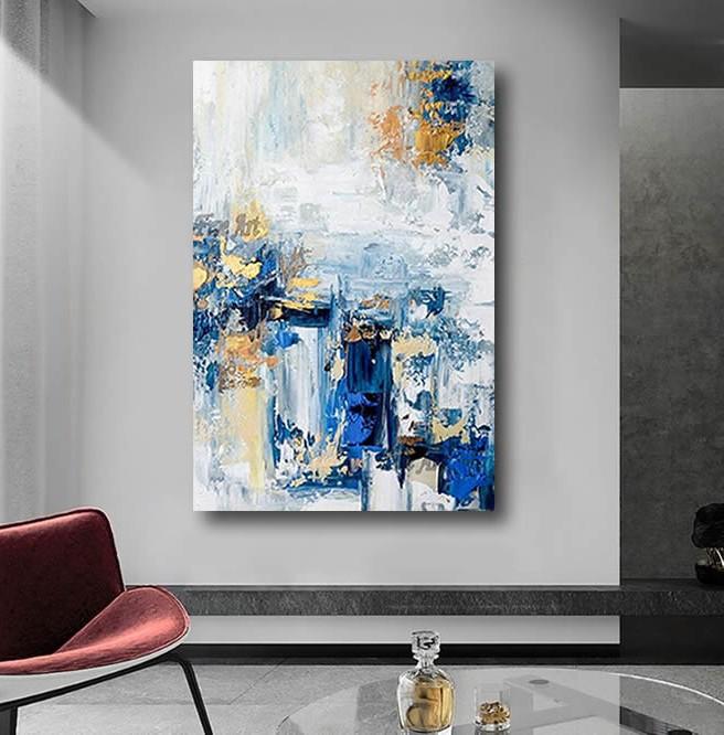 blue abstract art paintings