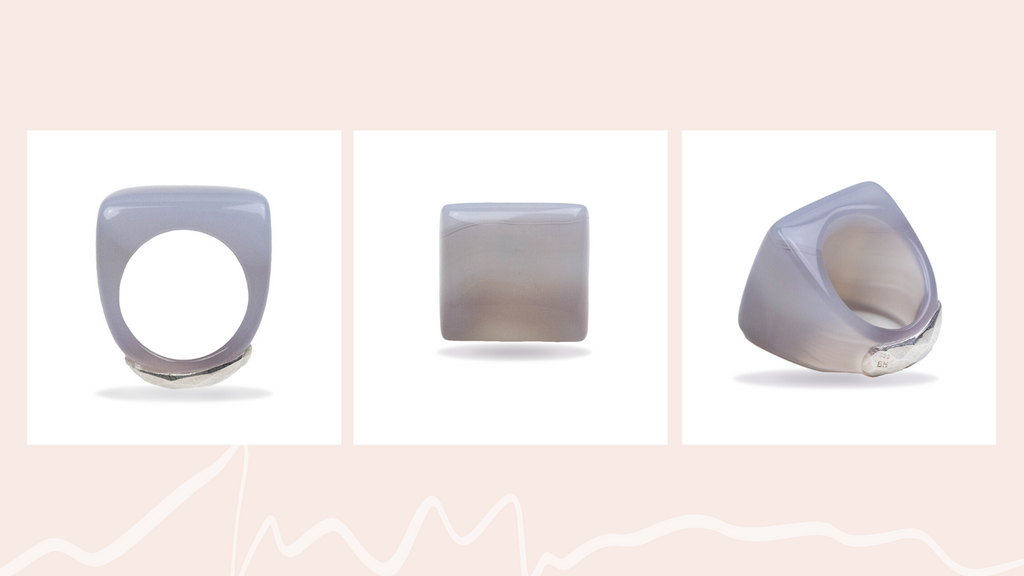 Chalcedony Square Cushion Ring