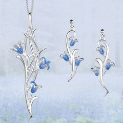Bluebell necklace and earrings