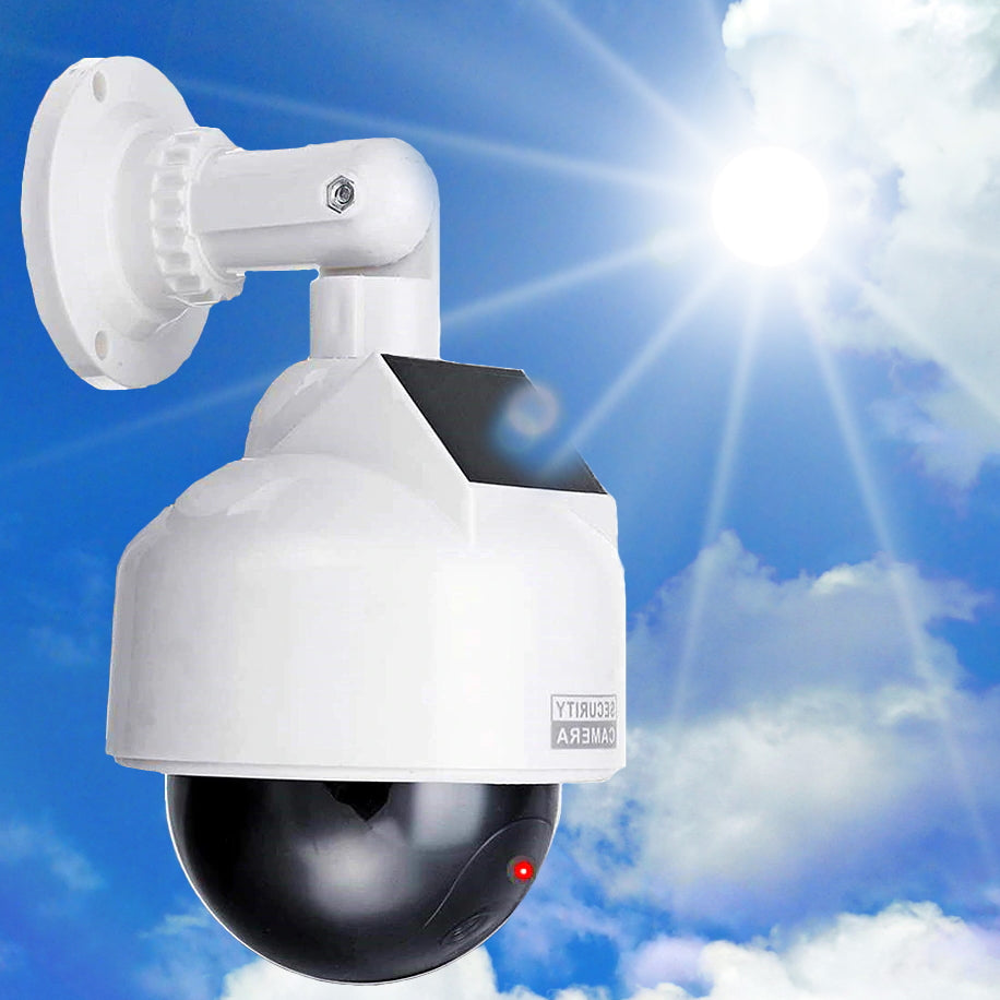1x Solarbetriebene Überwachungskamera-Attrappe mit LED-Licht