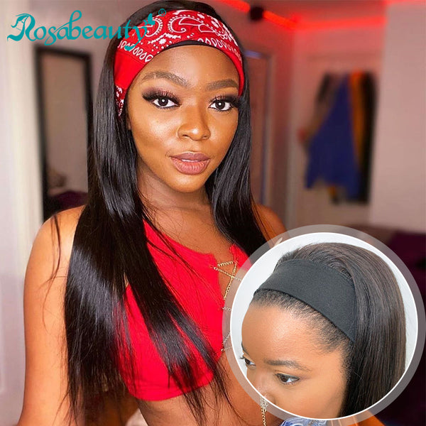 Straight Headband Wig Virgin Human Hair(Get Free Headband)