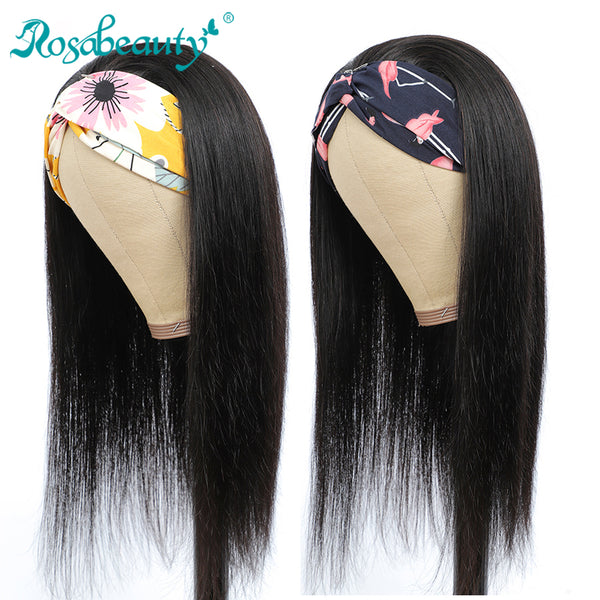 Straight Headband Wig Virgin Human Hair(Get Free Headband)