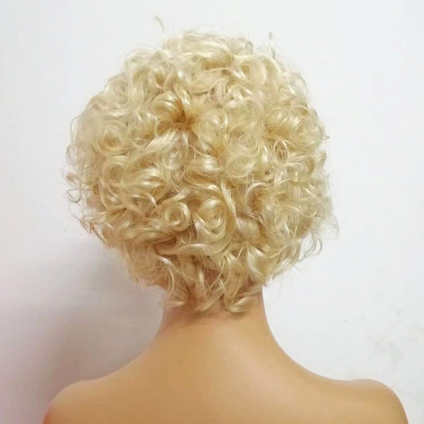 T Part 613 Pixie Cut Wig Deep Wave Slick Back Virgin Human Hair