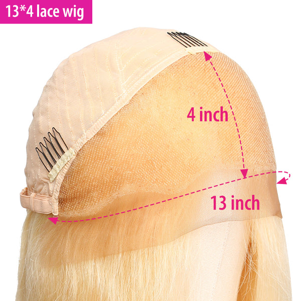 13x4 150%  #613 Blonde Hair HD Lace Straight Lace Front Wig