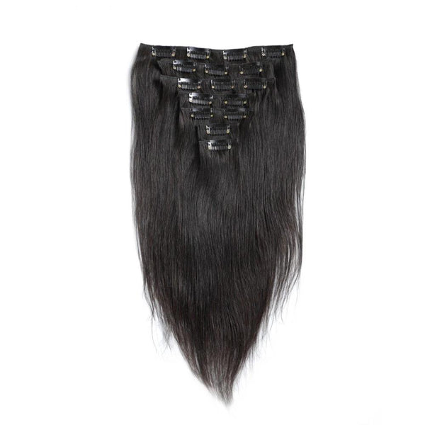 140G Brazilian Hair Straight Clip in Hair Extension #1B #1 #2 #4#613 10PSet