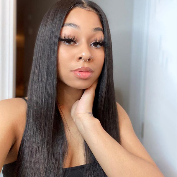 200% 13x4 Lace Front Wig Human Hair Straight