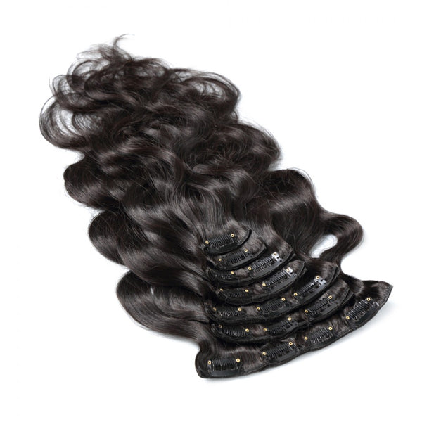 #1B 70G Brazilian Hair Body Wave Clip in Hair Extension 7PSet