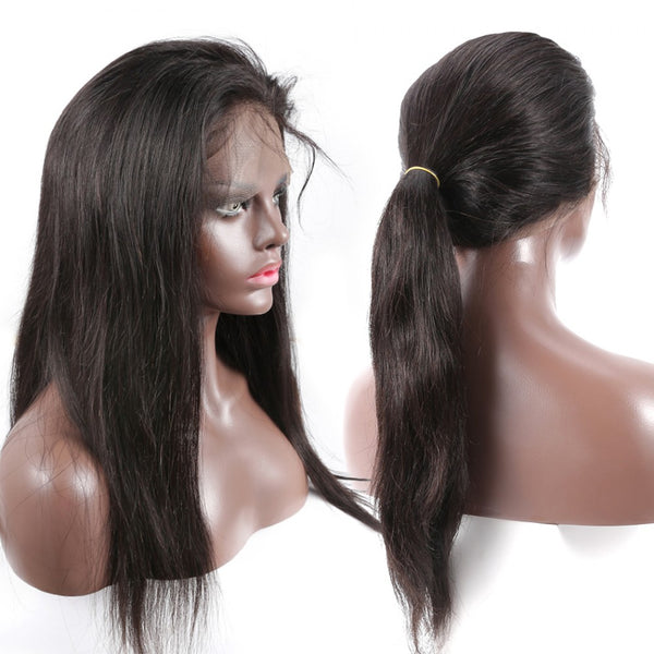 180% Straight 360 Lace Frontal Wigs Pre-plucked Human Hair Wig