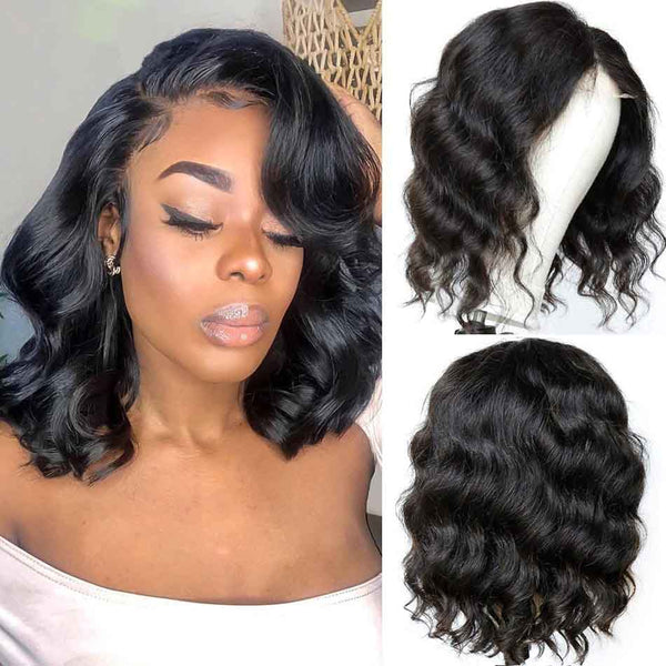 4x4 150% Bob Wig Body Wave Glueless Human Hair