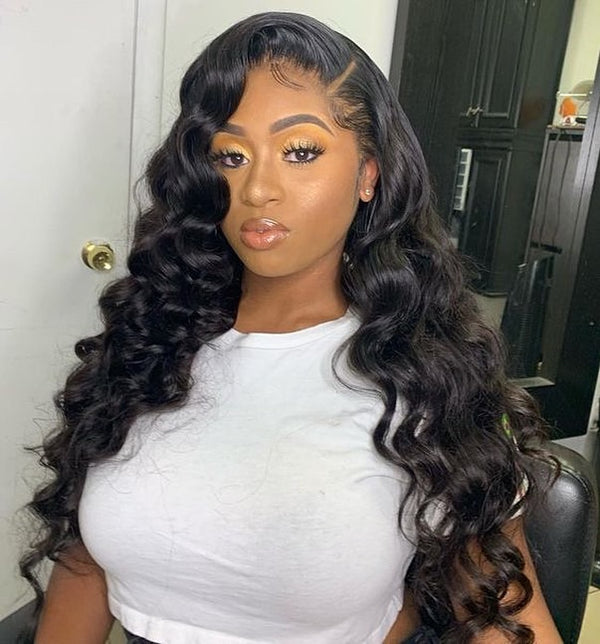 13x6 HD Transparent Lace Wig Virgin Human hair Loose Wave