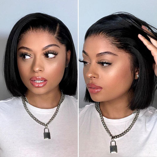 4x4 150% Bob Wig Straight Virgin Human Hair