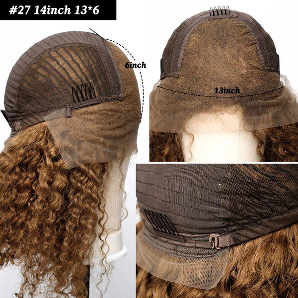 13x4 150% #27 Glueless Bob Short Lace Front Wig Deep Wave
