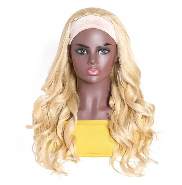 613 Blonde Headband Wig Body Wave Virgin Human Hair(Get Free Headband)