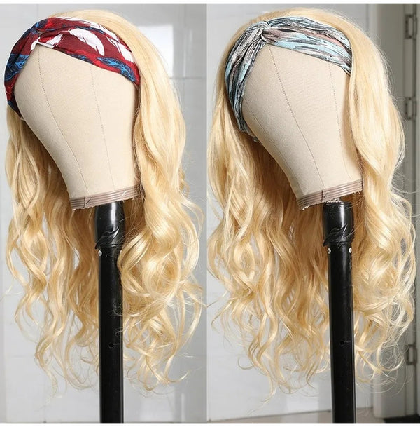 613 Blonde Headband Wig Body Wave Virgin Human Hair(Get Free Headband)