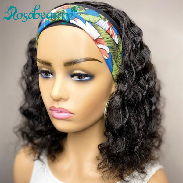 Water Wave Headband Wig Virgin Human Hair(Get Free Headband)