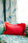 Furbish Studio Darcy Linen Lumbar Pillow - Cherry + Light Pink