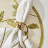 Joanna Buchanan Gold trim linen dinner napkins, white, set of two