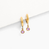 Tini Luxe Birthstone Charm Hoop Earrings