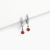 Tini Luxe Birthstone Charm Hoop Earrings