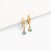 Tini Luxe Birthstone Charm Hoop Earrings