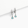 Tini Luxe Birthstone Charm Hoop Earrings