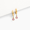 Tini Luxe Birthstone Charm Hoop Earrings