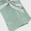 Joanna Buchanan Gold trim dinner napkins, seafoam, set of two