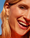 Kendra Scott Dira Convertible Gold Crystal Huggie Earrings in White Crystal