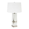 Couture White and Silver Drape Table Lamp with Shade