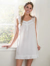 Jacaranda Living April White Cotton Nightgown
