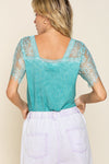 Aqua Lace Top