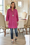 Christina Button Up Tunic in Magenta