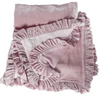 Linen Salvage Luxe Colette Petite Ruffle Throw in Rose