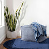 Dash & Albert Diamond Navy/White Indoor/Outdoor Pouf