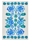 Dash & Albert Graphic Gerbera Teal Machine Washable Rug